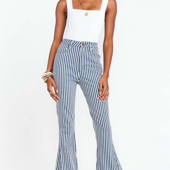 Show Me Your MuMu The Berkeley Zip Up Bells Sea and Sand Stripe Like New - Picture 2 of 4